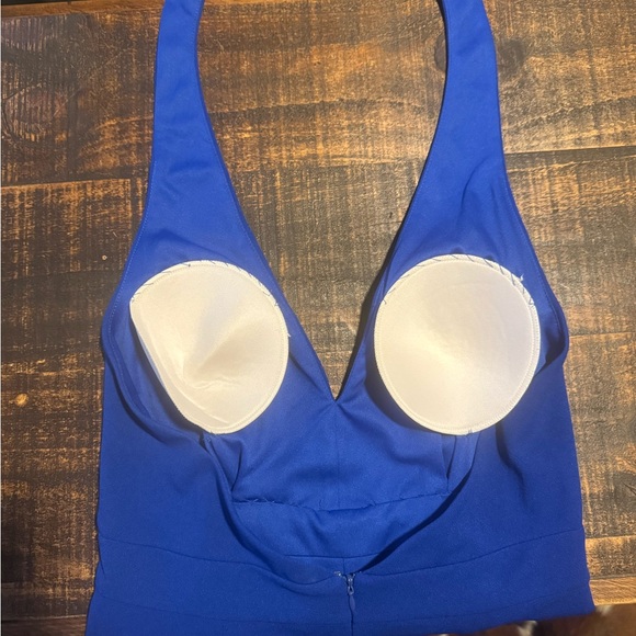 Lulu's Royal Blue Halter Wide-Leg Jumpsuit - Picture 3 of 3